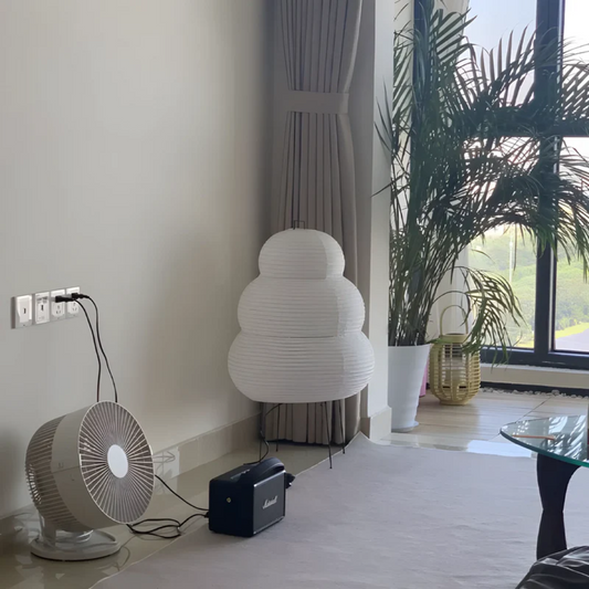 Paper Floor Lamp with Iron Tripod – Minimalist Design