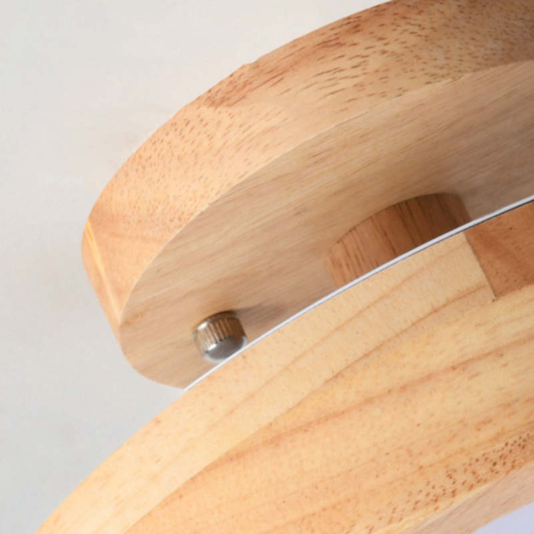Wood and Acrylic LED Ceiling Light – Round Modern Design