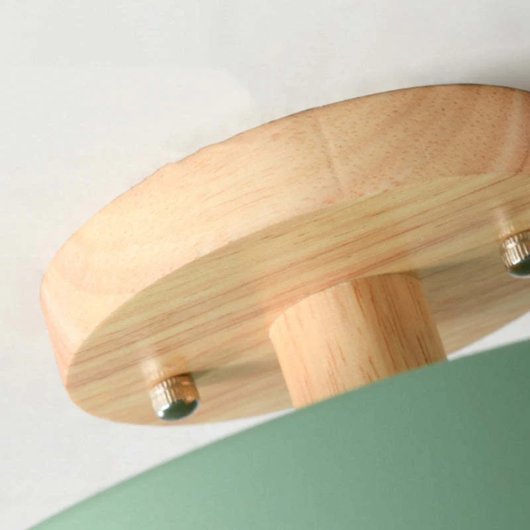 Wood and Acrylic LED Ceiling Light – Round Modern Design