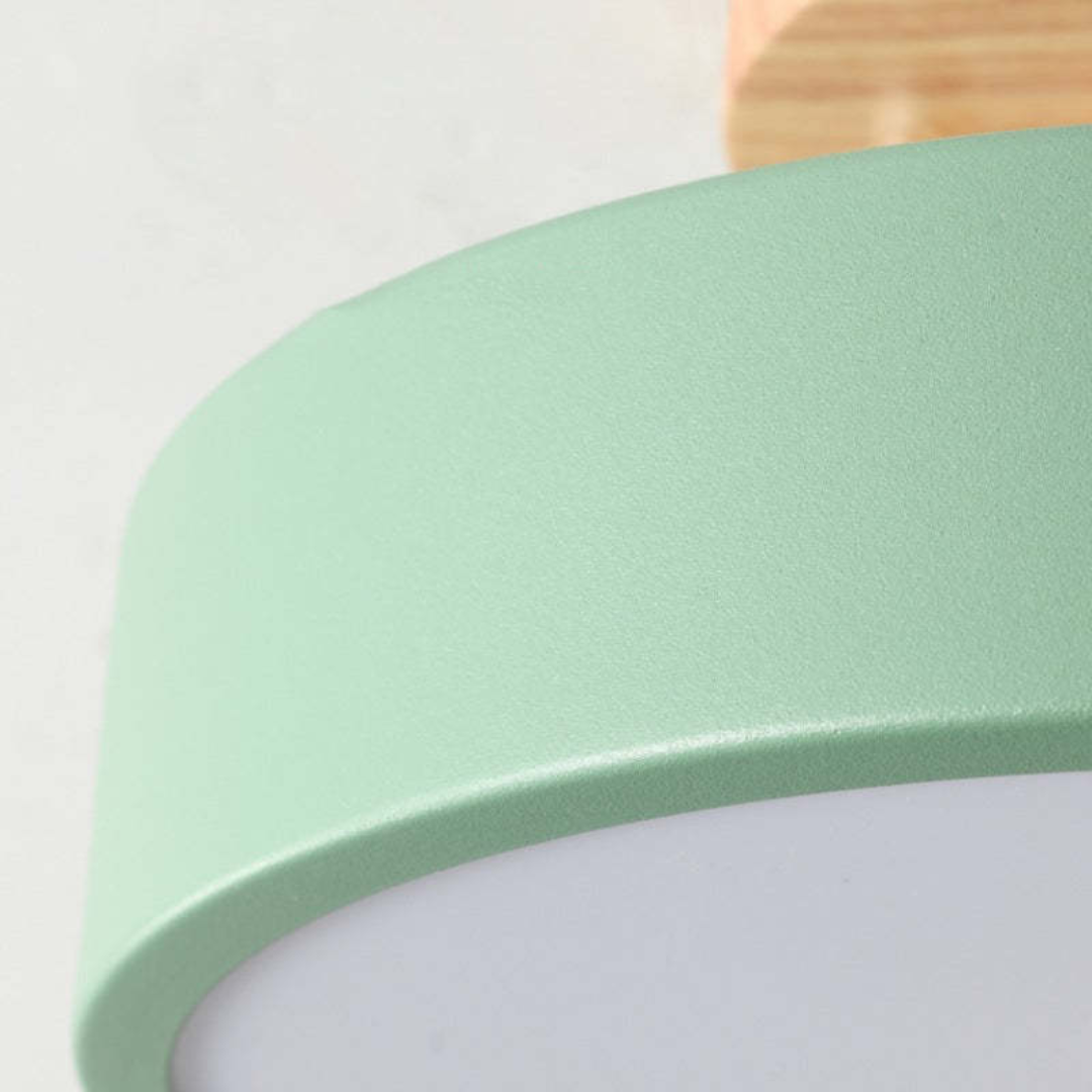 Wood and Acrylic LED Ceiling Light – Round Modern Design