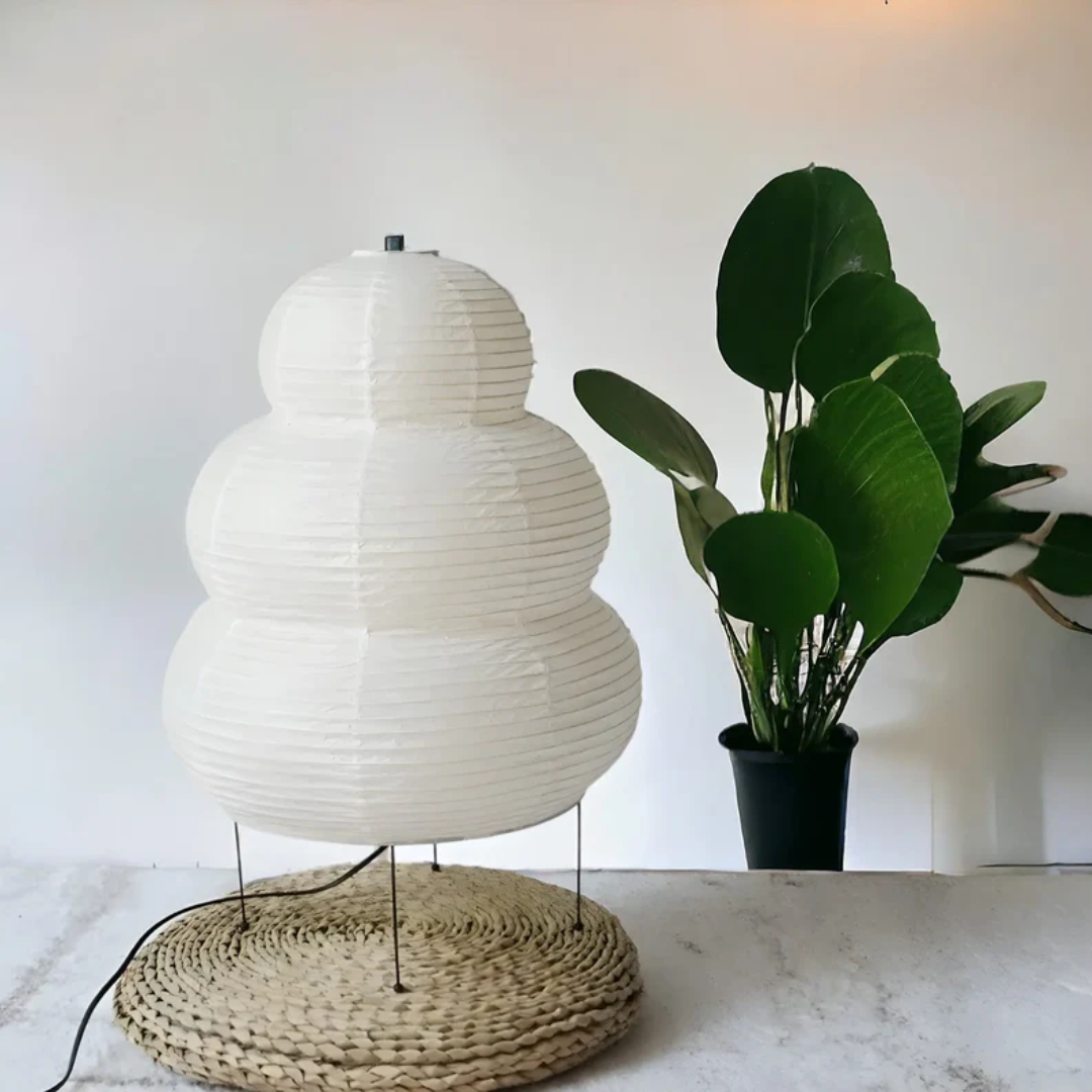 Paper Floor Lamp with Iron Tripod – Minimalist Design