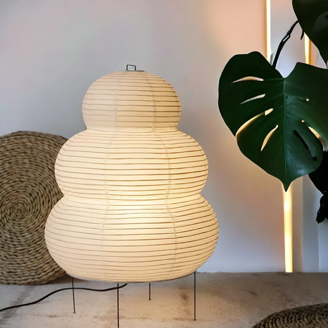 Paper Floor Lamp with Iron Tripod – Minimalist Design