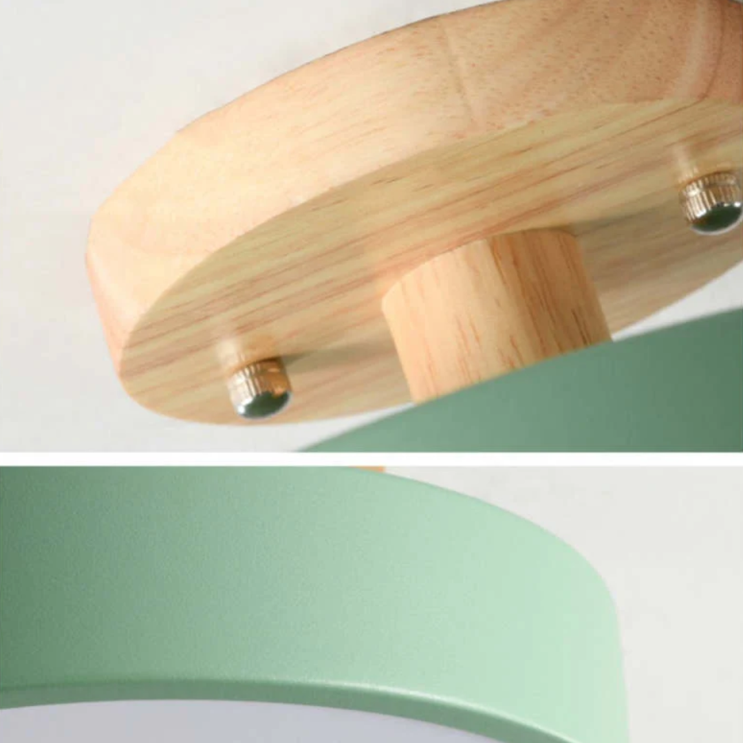 Wood and Acrylic LED Ceiling Light – Round Modern Design